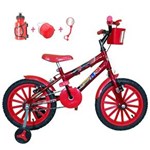 Ficha técnica e caractérísticas do produto Bicicleta Infantil Aro 16 Vermelha Kit Vermelho com Acessórios