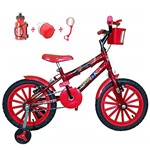 Ficha técnica e caractérísticas do produto Bicicleta Infantil Aro 16 Vermelho Kit Vermelho C/Acessórios