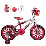 Ficha técnica e caractérísticas do produto Bicicleta Infantil Aro 16 Vermelho Prata Kit Vermelho C/Acessórios