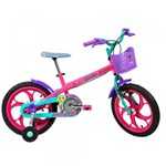 Bicicleta Infantil Caloi Aro 16 Barbie com Rodinhas e Cesto