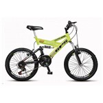 Bicicleta Infantil com Suspensão 36 Raias Aro 20 Amarelo Neon Colli