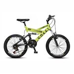 Ficha técnica e caractérísticas do produto Bicicleta Infantil com Suspensão 36 Raias Aro 20 Amarelo Neon Colli