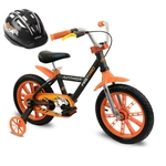 Ficha técnica e caractérísticas do produto Bicicleta Infantil de Alumínio Aro 14 De 4 a 6 Anos Masculina FirstPro Com Capacete