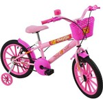 Bicicleta Infantil Feminina Aro 16 Polikids Rosa
