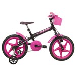 Ficha técnica e caractérísticas do produto Bicicleta Infantil MTB Aro 16 Mega Bike Mini Monster Preta E Pink