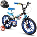 Ficha técnica e caractérísticas do produto Bicicleta Infantil Nathor Tech Boys Aro 16 com Capacete Preto