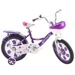 Ficha técnica e caractérísticas do produto Bicicleta Infantil Princess Aro 16 Unitoys com Garupa e Cesto Roxa