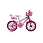 Ficha técnica e caractérísticas do produto Bicicleta Infantil Sport Bike Aro 16 Flowers com Cadeirinha de Boneca - Rosa