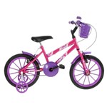 Bicicleta Infantil Ultra Bikes Aro 16 Lilás e Rosa com Rodinhas