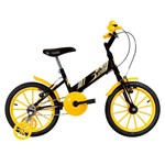 Ficha técnica e caractérísticas do produto Bicicleta Infantil Ultra Bikes Aro 16 Preta e Amarela com Rodinhas