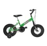 Bicicleta Infantil Ultra Bikes Big Fat com Rodinhas Verde Kawasaki