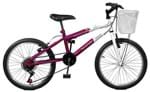 Ficha técnica e caractérísticas do produto Bicicleta Master Bike Aro 20 Feminina Serena Plus 7 Marchas Violeta e Branco