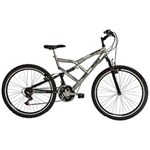 Ficha técnica e caractérísticas do produto Bicicleta Mormaii Aro 26' Big Rider 2011725 com Full Suspension e 21 Marchas - Prata/Preta