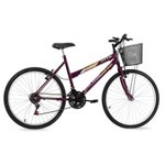 Ficha técnica e caractérísticas do produto Bicicleta Mountain Bike Donna Mormai com Cesto Aro 26 - Violeta
