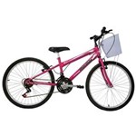 Ficha técnica e caractérísticas do produto Bicicleta Mountain Bike Mormaii Aro 24 Fantasy com Cesta - Rosa