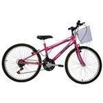 Bicicleta Mountain Bike Mormaii Aro 24 Fantasy com Cesta - Rosa