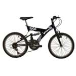 Bicicleta Polimet Full Suspension Aro 20 Preto Kanguru 18v 7041