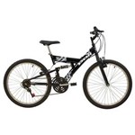 Ficha técnica e caractérísticas do produto Bicicleta Polimet Full Suspension Aro 24 Kanguru 18v 7021 - PRETO