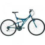 Ficha técnica e caractérísticas do produto Bicicleta Polimet Full Suspension Kanguru Aço Aro 26
