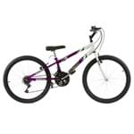 Ficha técnica e caractérísticas do produto Bicicleta Rebaixada Lilás e Branco Aro 24 18 Marchas Pro Tork Ultra