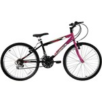 Ficha técnica e caractérísticas do produto Bicicleta Track & Bikes Unissex Axess 18-V Aro 24 Magenta Preta