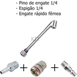 Ficha técnica e caractérísticas do produto Bico Para Encher Pneu C/ Engate Rápido+pino Engate+espigão