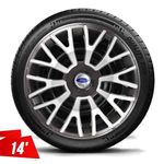 Ficha técnica e caractérísticas do produto Calota Aro 14 Fiesta Ford Ka Focus Escort Graphite Silver