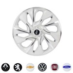 Ficha técnica e caractérísticas do produto Calota Aro 14 Tuning Ds4 White Chrome Cup Logo Gm Vw Fiat