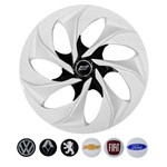 Ficha técnica e caractérísticas do produto Calota Aro 14 Tuning Evolution White Black Vw Fiat Ford Gm