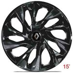 Ficha técnica e caractérísticas do produto Calota Aro 15 Black Renault Clio Sandero Logan Symbol Kangoo