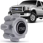 Ficha técnica e caractérísticas do produto Calota Central da Roda Ford F250 F350 1999 a 2011 Prata Acabamento Impecável Fácil Instalação - Emblemax