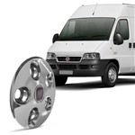 Calota Centro Miolo de Roda Aro 16 Ducato 97 a 18 Cromado 5 Furos com Emblema Fixação por Parafuso - Emblemax