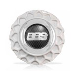 Ficha técnica e caractérísticas do produto Calota Centro Roda Brw Bbs 900 Branca Cromada Emblema Fibra C