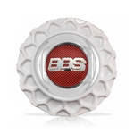 Ficha técnica e caractérísticas do produto Calota Centro Roda BRW BBS 900 Branca Cromada Emblema Fibra Vermelha