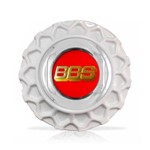 Ficha técnica e caractérísticas do produto Calota Centro Roda BRW BBS 900 Branca Cromada Emblema Vermelha