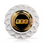 Ficha técnica e caractérísticas do produto Calota Centro Roda BRW BBS 900 Branca Dourada Emblema Preta