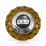 Ficha técnica e caractérísticas do produto Calota Centro Roda BRW BBS 900 Dourada Cromada Emblema Fibra C Calota