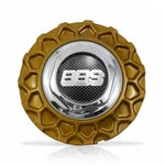 Ficha técnica e caractérísticas do produto Calota Centro Roda BRW BBS 900 Dourada Cromada Emblema Fibra C