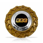 Ficha técnica e caractérísticas do produto Calota Centro Roda BRW BBS 900 Dourada Cromada Emblema Preta Calota