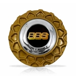 Ficha técnica e caractérísticas do produto Calota Centro Roda BRW BBS 900 Dourada Cromada Emblema Preta