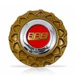 Ficha técnica e caractérísticas do produto Calota Centro Roda BRW BBS 900 Dourada Cromada Emblema Vermelha Calota