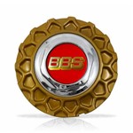Ficha técnica e caractérísticas do produto Calota Centro Roda Brw Bbs 900 Dourada Cromada Emblema Vermelha