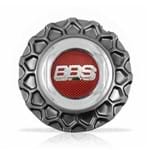 Ficha técnica e caractérísticas do produto Calota Centro Roda Brw Bbs 900 Grafite Cromada Emblema Fibra Vermelha