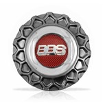 Ficha técnica e caractérísticas do produto Calota Centro Roda BRW BBS 900 Grafite Cromada Emblema Fibra C