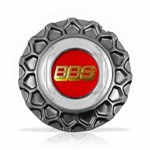 Ficha técnica e caractérísticas do produto Calota Centro Roda BRW BBS 900 Grafite Cromada Emblema Vermelha Calota