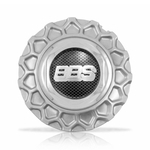 Ficha técnica e caractérísticas do produto Calota Centro Roda BRW BBS 900 Prata Cromada Emblema Fibra C
