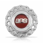 Ficha técnica e caractérísticas do produto Calota Centro Roda BRW BBS 900 Prata Cromada Emblema Fibra Vermelha