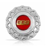 Ficha técnica e caractérísticas do produto Calota Centro Roda BRW BBS 900 Prata Cromada Emblema Vermelha Calota
