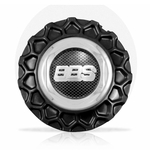 Ficha técnica e caractérísticas do produto Calota Centro Roda BRW BBS 900 Preta Cromada Emblema Fibra C