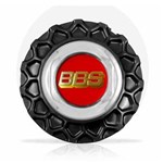 Ficha técnica e caractérísticas do produto Calota Centro Roda BRW BBS 900 Preta Cromada Emblema Fibra Vermelha Calota